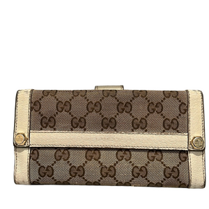 Gucci Monogram Leather Long Snap Wallet